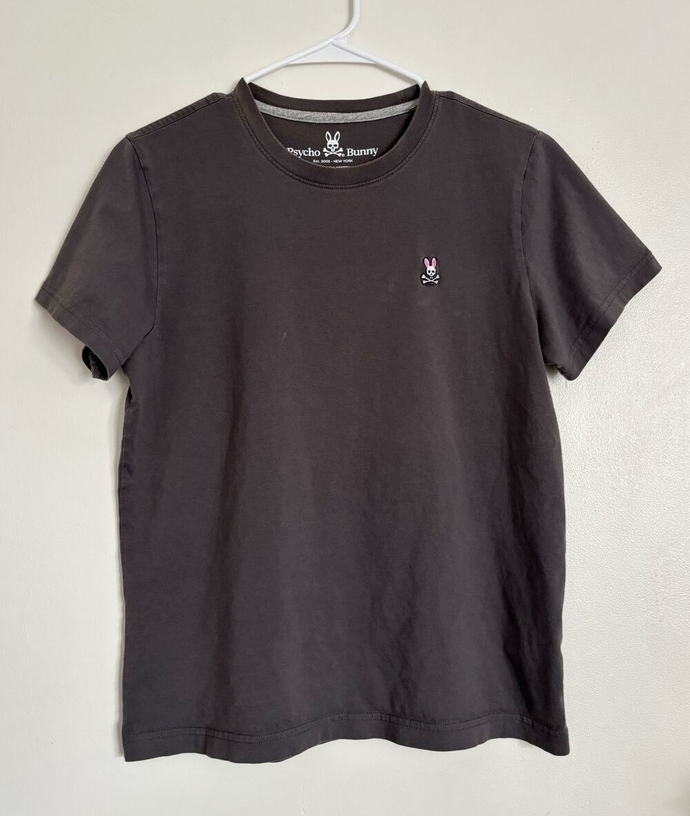 Dark Grey Men's Psycho Bunny Pima Cotton T-Shirt 4/S